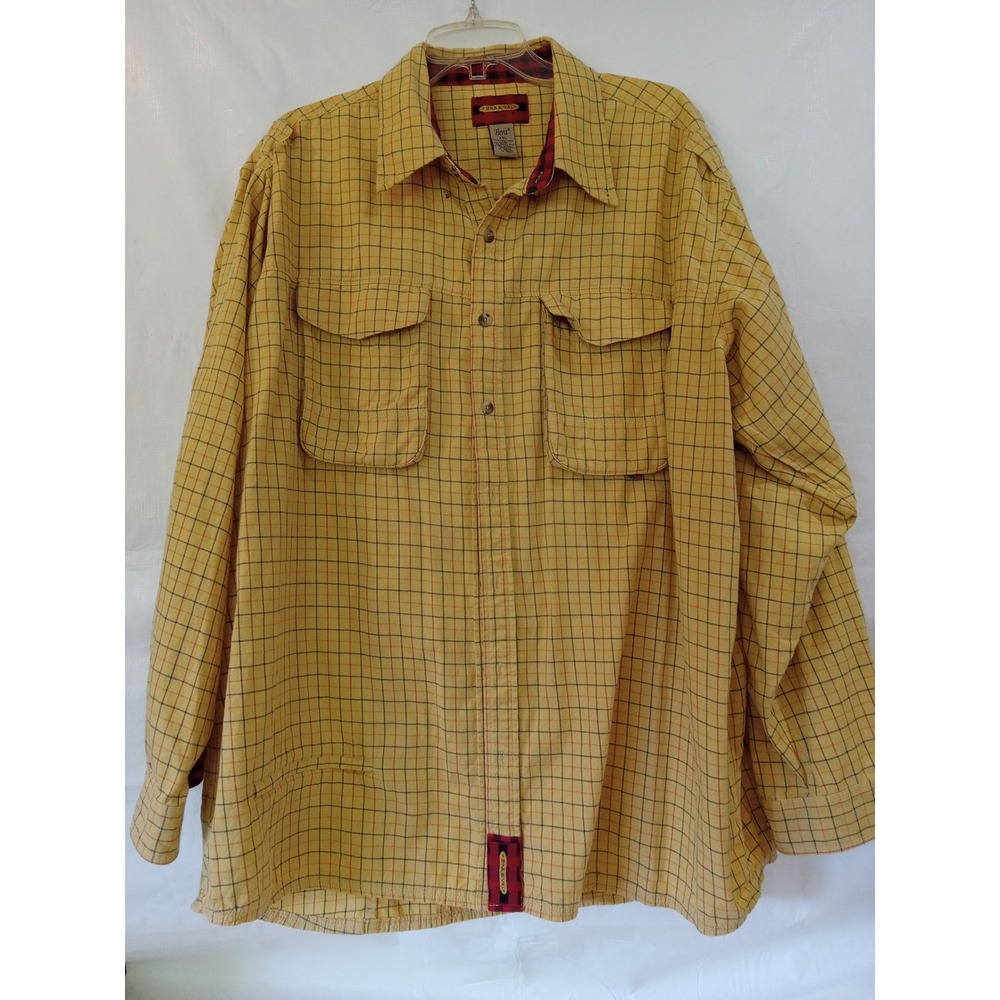 Braevalo Tiera Mens XXL Plaid Long Sleeve Button Down Shirt Two Pocket